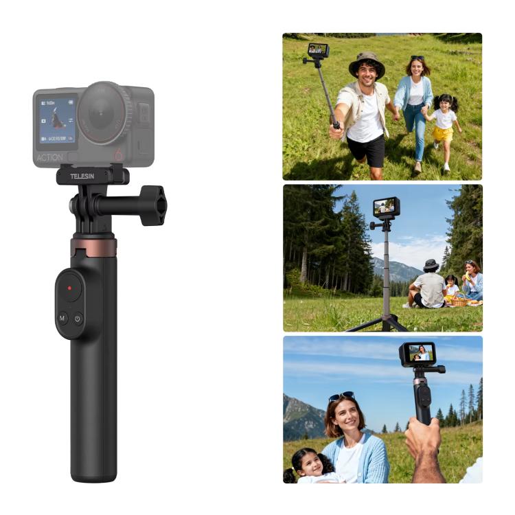 

TELESIN Bluetooth Remote Control Selfie Stick Tripod For Action Cameras And Smartphones(Black)