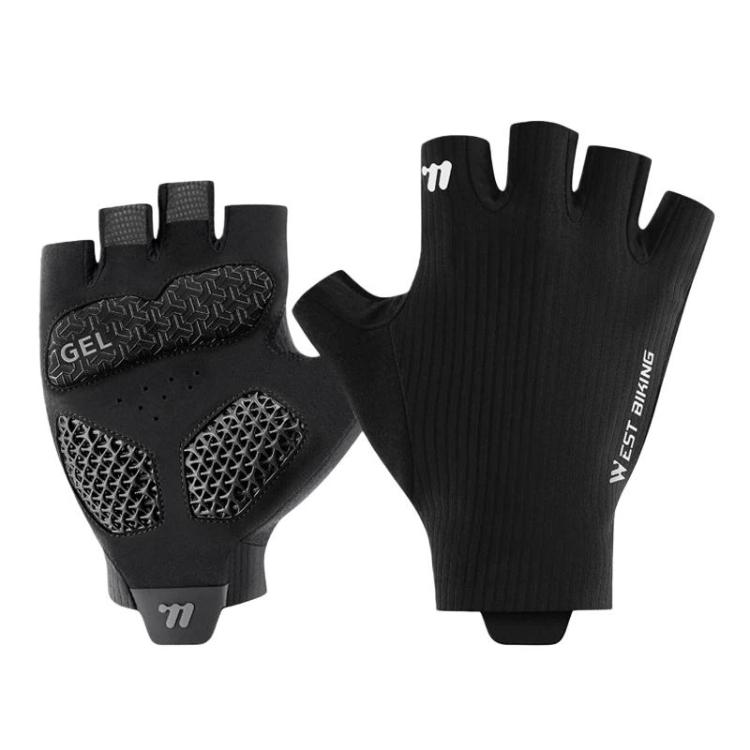 

WEST BIKING YP0211274 3D Printed Half Finger Cycling Gloves Shock-Absorbing Anti-Slip Riding Gloves, Size: M