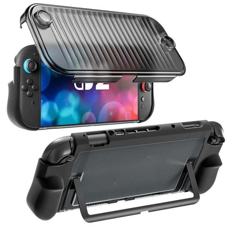 For Nintendo Switch 2 Crystal Full-Coverage Protective Case Dock-Compatible Design(Black)