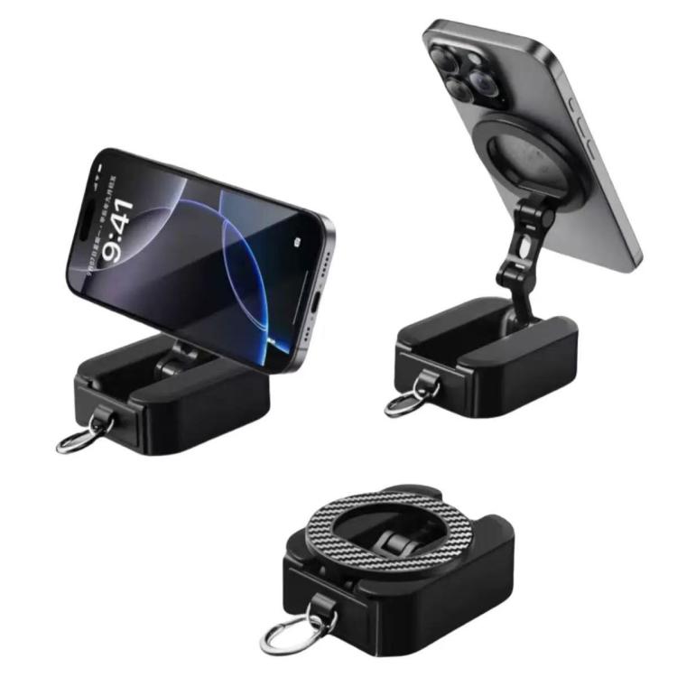 Portable Rotatable Foldable Desktop Magnetic Phone Holder(Black)