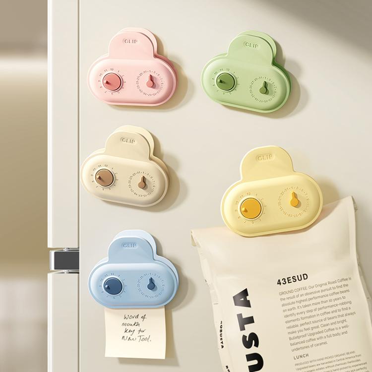 5pcs /Pack Refrigerator Sealing Clips With Date Mark Ring Food Magnetic Sealing Pads