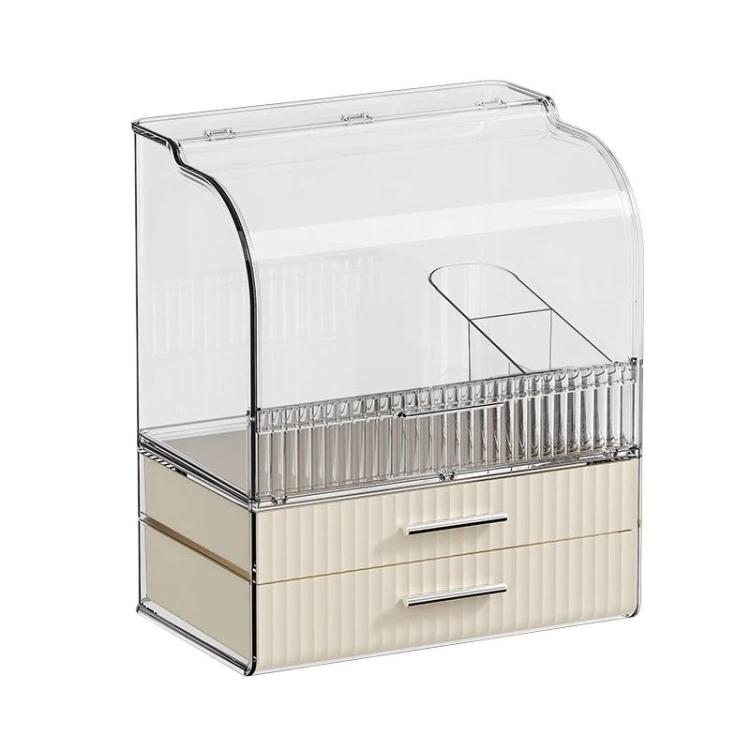 

Cosmetic Storage Box With Lid Large Capacity Drawer-Type Desktop Organizer(White)