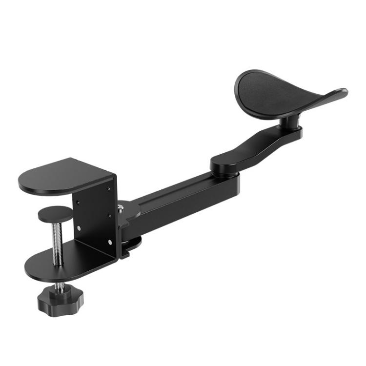 

Ergonomic Computer Desk Arm Rest 360-degree Rotating Desk Clamp Arm Support Bracket Keyboard Armrest Extender(Black)