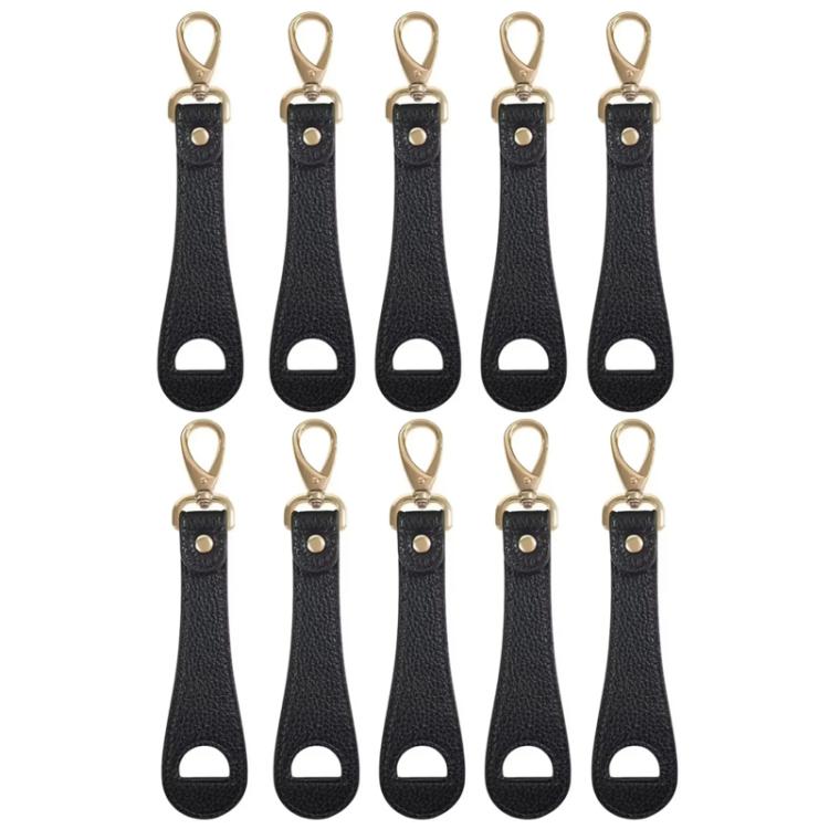 

10pcs Leather Hat Clip Luggage Hook Minimalist Hat Anti-Loss Clip(Black)