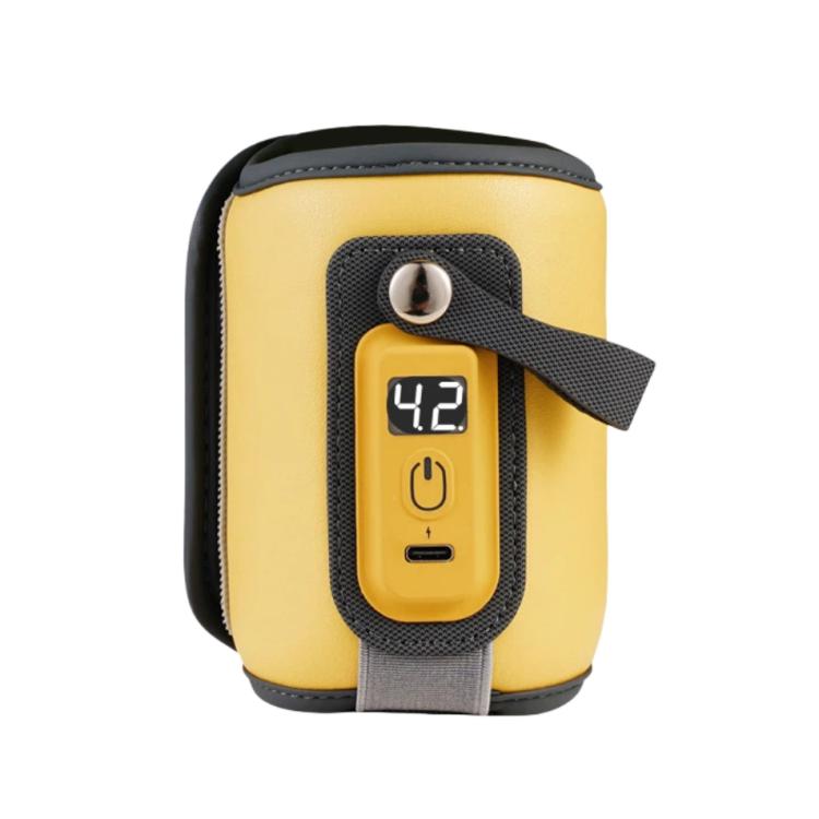 

Portable Baby Bottle Heating & Insulating Sleeve with Digital Display USB-C Powered, 5 Adjustable Temperature Settings(Yellow)