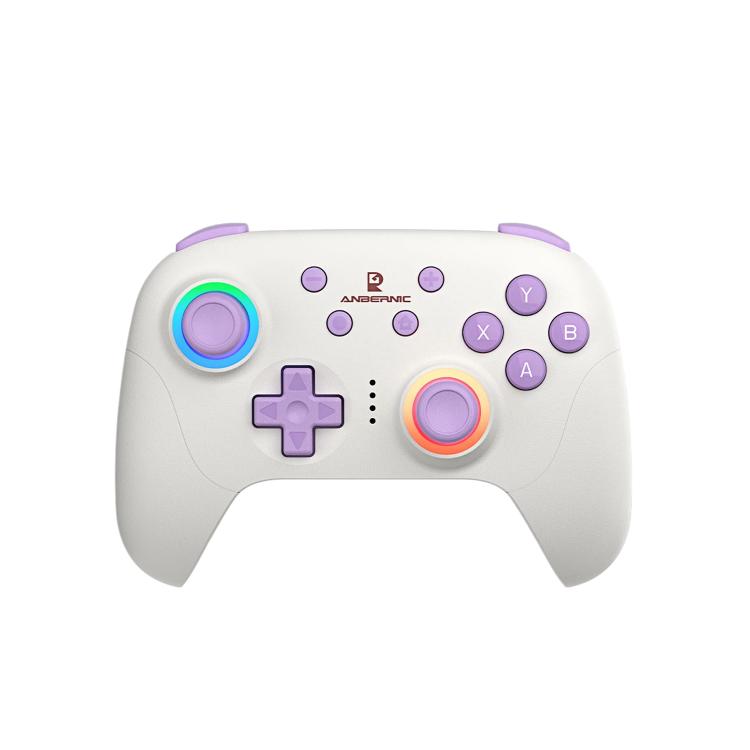 

ANBERNIC RGP01 Multi-Platform Gaming Controller for PC/Switch/Steam With Hall Effect Joystick & Triggers, 3-Mode Connectivity, RGB White