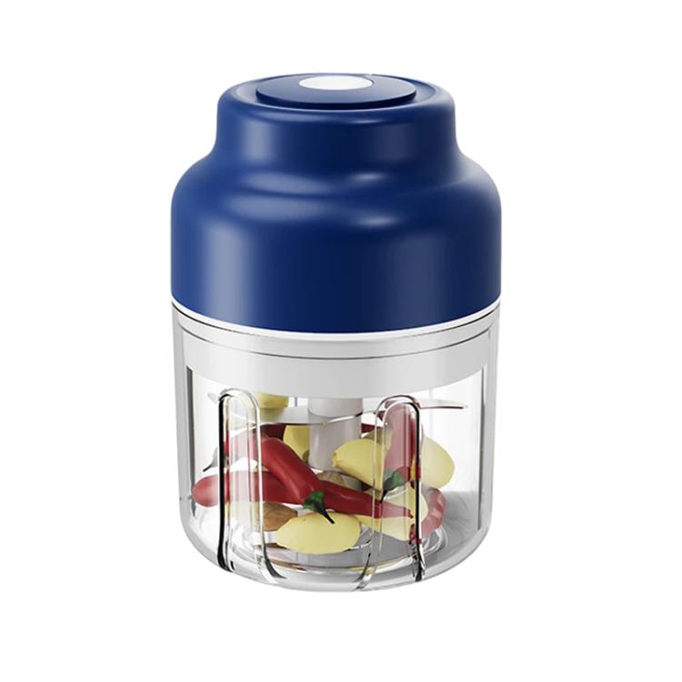 

320ml Wireless Electric Garlic Chopper 6 Stainless Steel Blades Rechargeable Mini Food Processor(Blue)