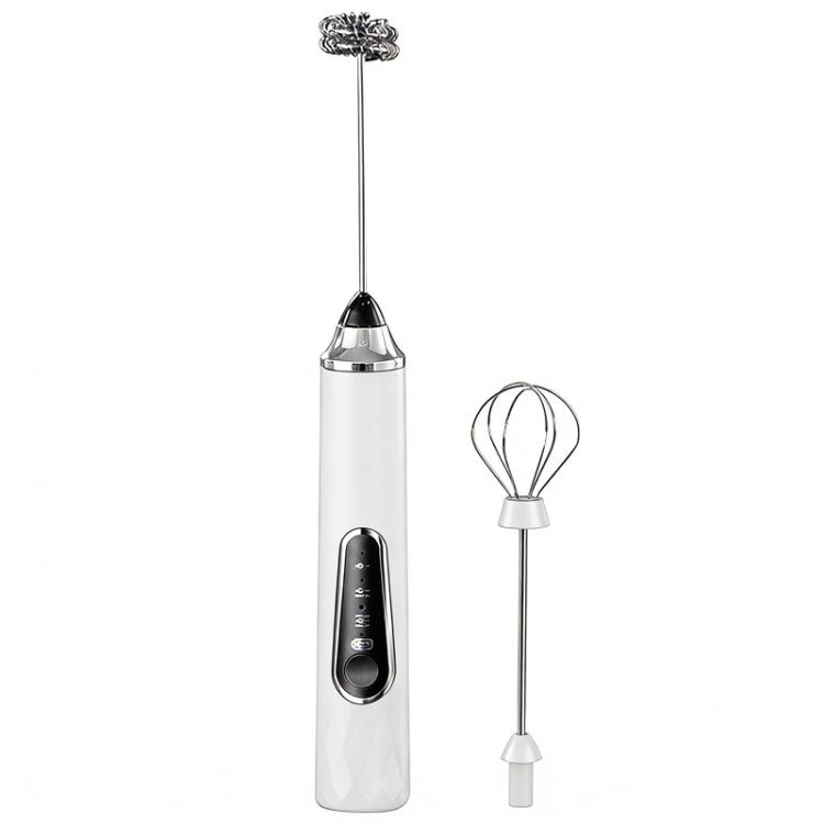 

Electric Milk Frother & Coffee Foamer Home Use Handheld Wireless Mini Egg Whisk, Spec: Dual-Head White