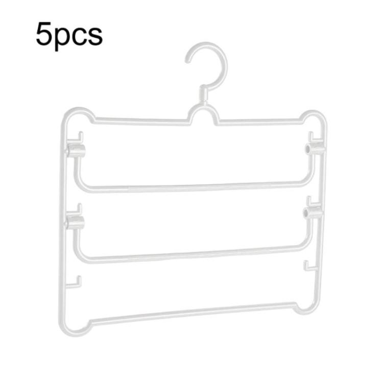 

5pcs Simple Multi-Functional Multi-Layer Pants Rack Household Wardrobe Hange(White)