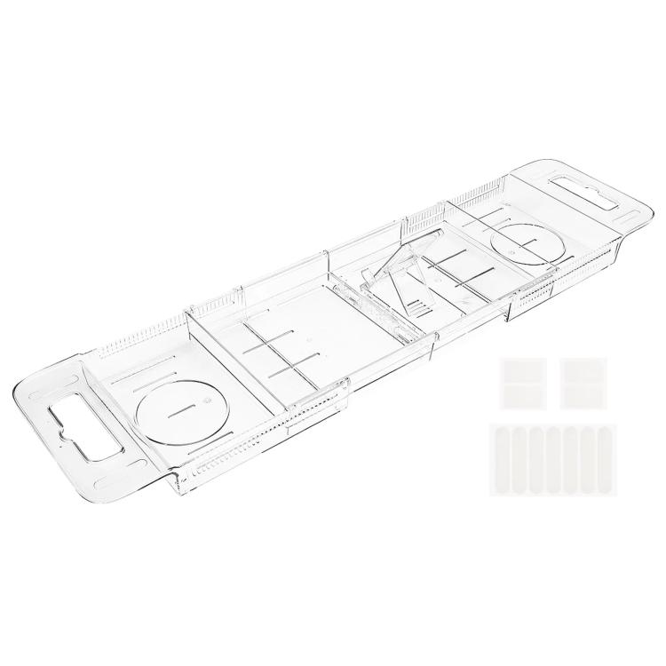 

Extendable Foldable Bathtub Shelf Bathroom Storage Shelf(Transparent)