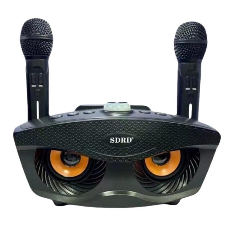 SDRD SD306S Wireless Bluetooth Speaker With Dual Microphone Portable Karaoke Machine For Singing & Live Stream(Black)