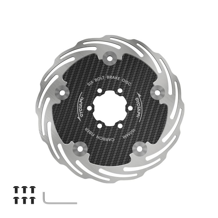 

CYCLAMI CAR6 160mm Fully Enclosed Bike Six-Hole Carbon Fiber Brake Disc
