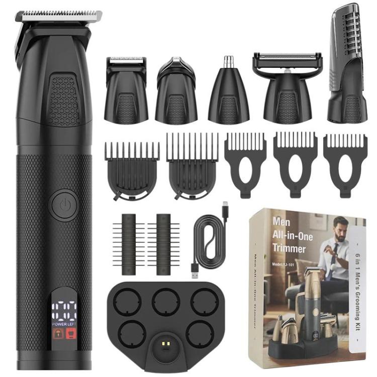 

YJ-101 6 In 1 Multifunctional Digital Display Electric Hair Clipper IPX6 Waterproof Nose & Armpit Hair Trimmer(Black)