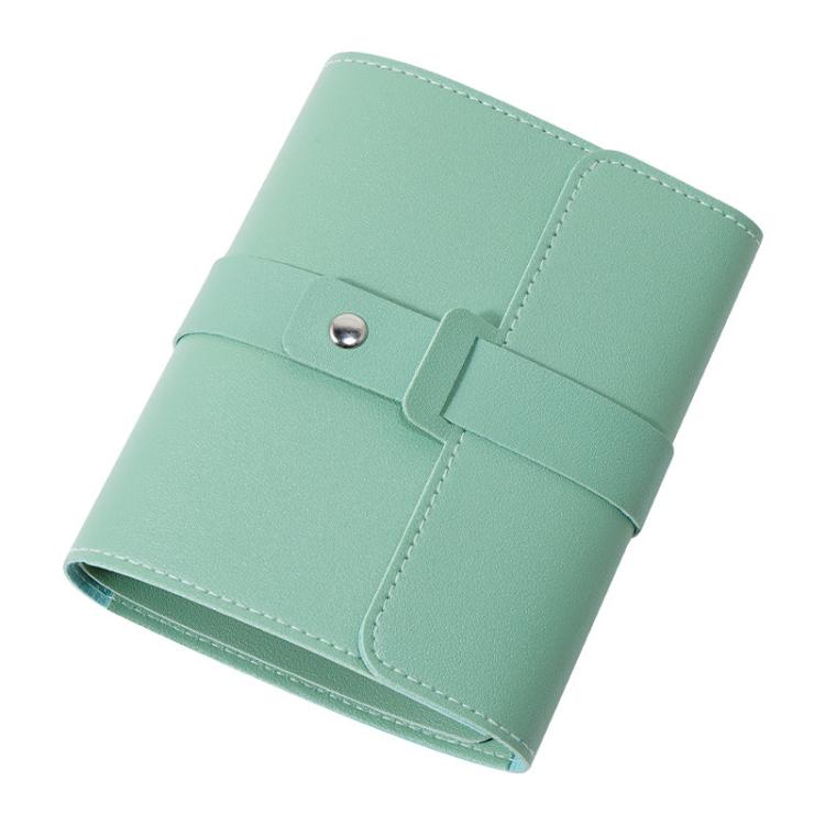 Book-Style Earring Organizer 4-Page PU Leather Ear Stud Storage Bag(Green)