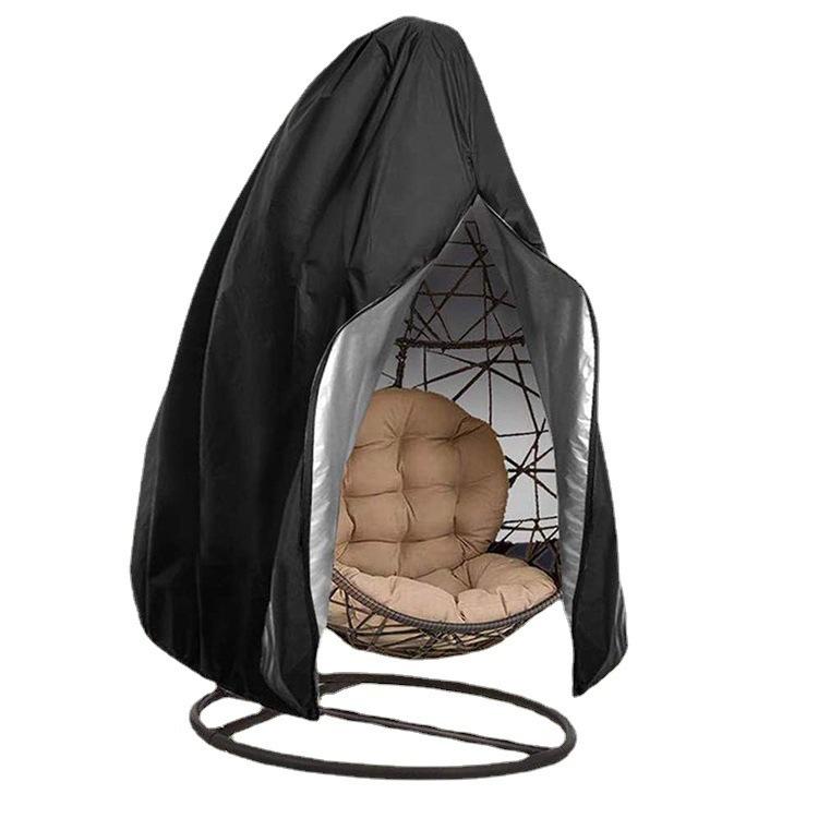 Outdoor Hanging Egg Chair Cover with Zipper 210D Oxford Fabric Dust Protection for Egg Swing 115 x 190cm