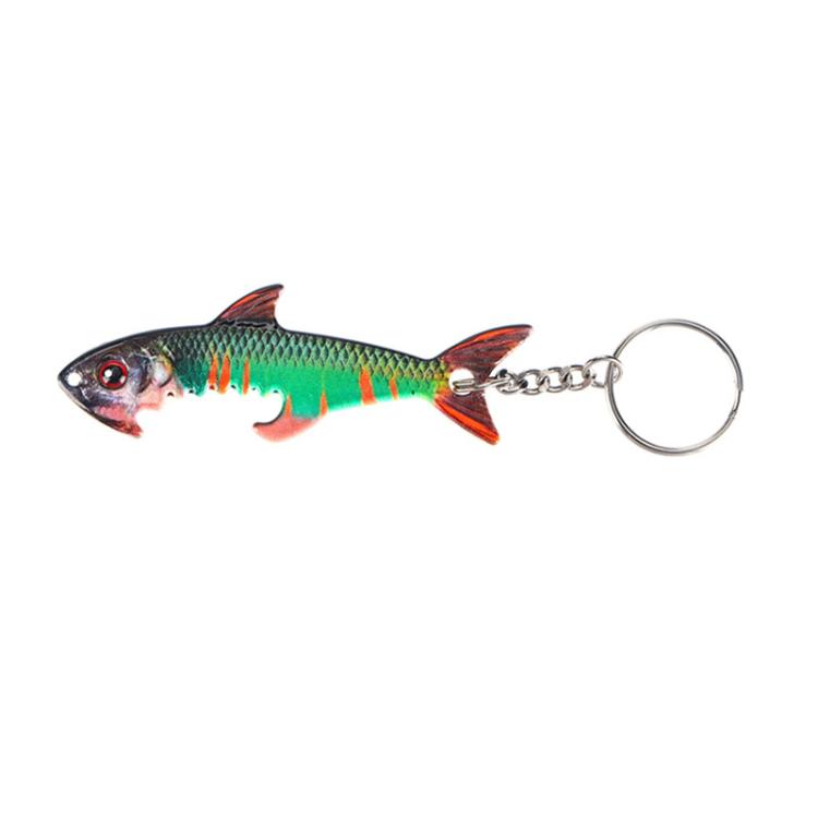Fish-shaped Bottle Opener Metal Iron Plate Bait Shape Key Chain Hanging Bag Accessories(Sardine)