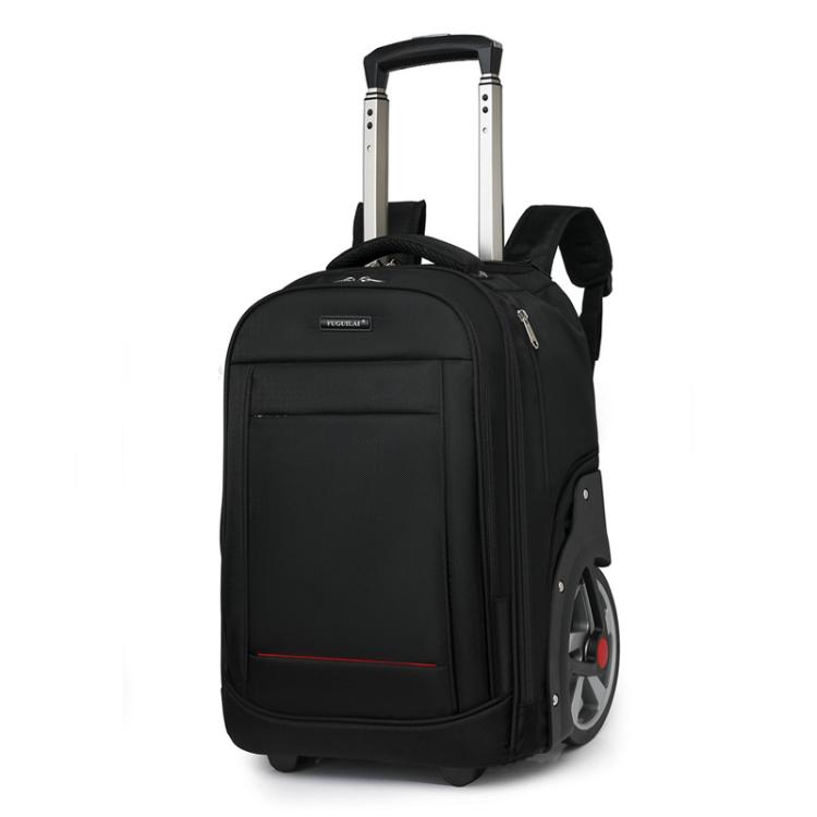 

20 Inch Carry-On Trolley Backpack Large Capacity Waterproof Oxford Travel Duffle Bag With Wheels & TSA Lock(Black)