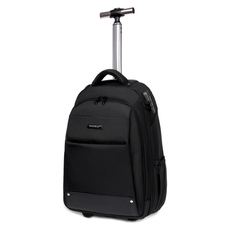

FUGUILAI Wheeled Backpack with Hideable Wheels & Straps, TSA Lock & 2-Stage Telescopic Handle Trolley Backpack for Business Travel(Black)