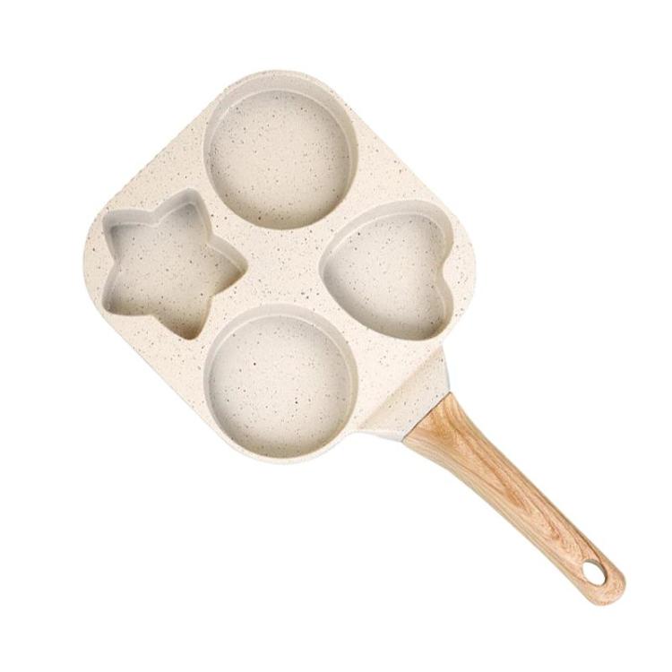 

Household Non-Stick 4-Hole Frying Pan Egg & Burger Maker Pan(Beige)