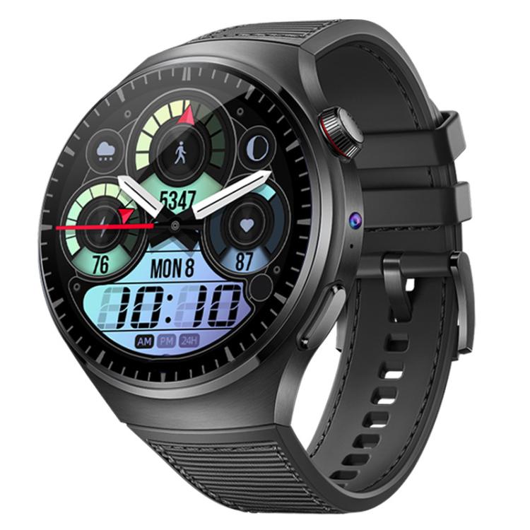 

Eurasian African Version 5G SIM Card Slot Google Play Store Dual-camera Smartwatch(Black Silicone Strap 2+16G)