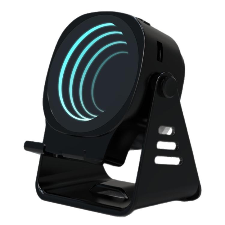 

Wireless Induction Speaker With Phone Stand Multifunctional Desktop Bluetooth Speaker Night Light(Black)