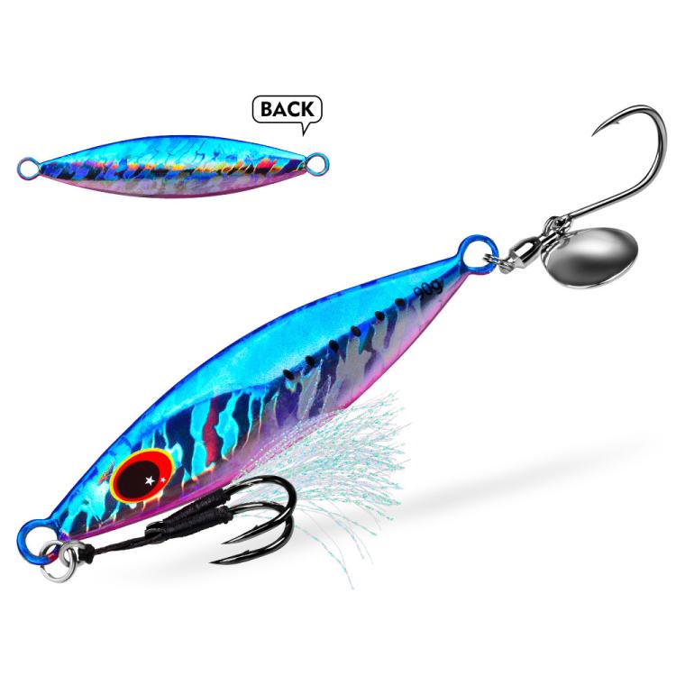 

PROBEROS LF179 Metal Jigging Lures with Spinner Blade Glow in the Dark Saltwater Fishing Jigs, Size: 30g(Color A)
