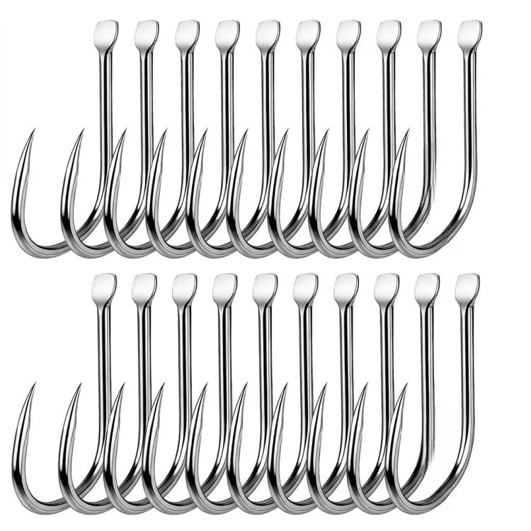 

PROBROS 20pcs Iseama Single Fishing Hooks High Carbon Steel Barbed Octopus Circle Hooks for Saltwater and Freshwater No. 2