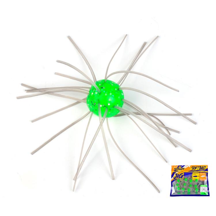 

PROBEROS 12pcs /Bag 1.8g Sea Urchin Shaped Soft Baits Spider Dice Lure with Dynamic Tentacles for Bass Trout Crappie(A)