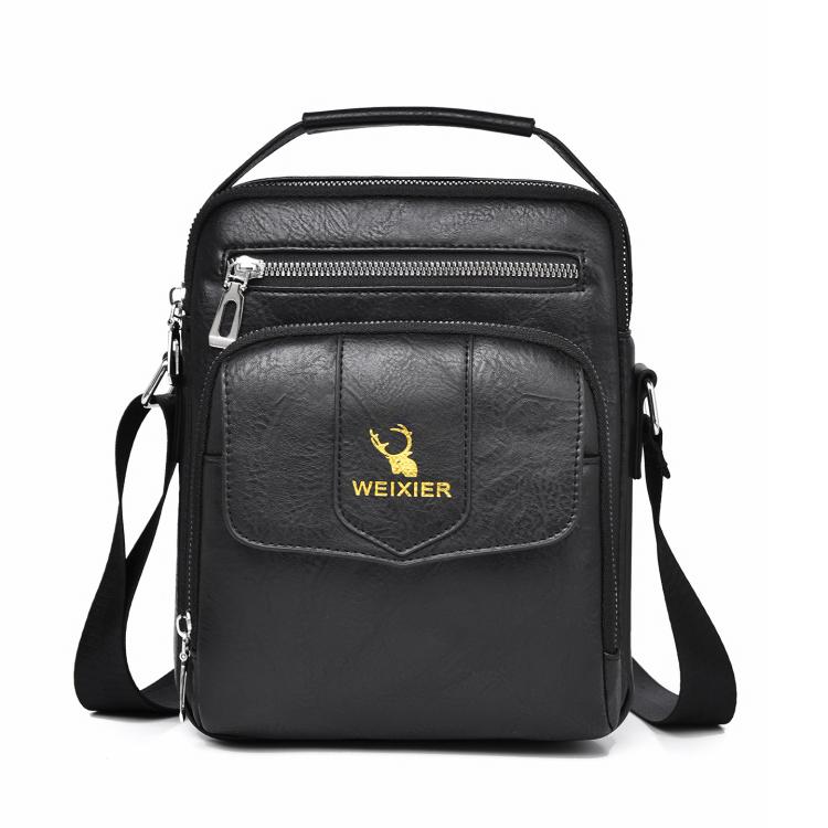 

WEIXIER D1105 Men Business Shoulder Bag Retro Commuter Casual Handbag(Black)