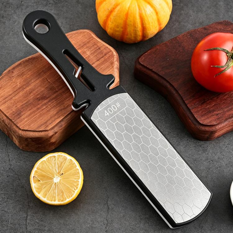 

LsCook Double-Sided Emery Stone Knife Sharpener Home Use Quick Multi-Functional Sharpening Stone(Round Head Black White A Color Box Packaging)