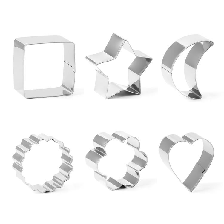 

LsCook 6-Piece Set 430 Stainless Steel Cookie Mold Star Moon-Shaped Cookie Cutters