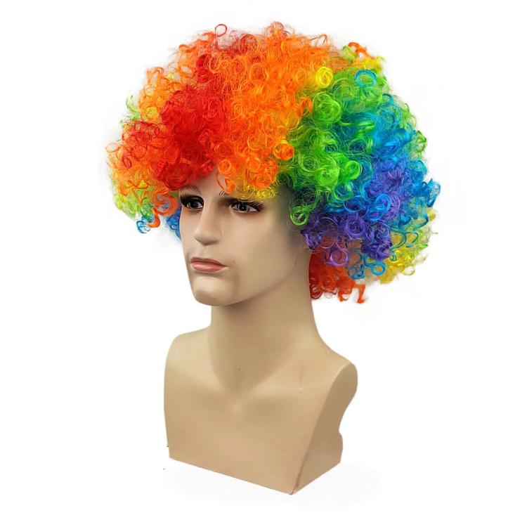 

Colorful Afro Wig for Adults & Kids Rainbow Clown Wig for Cosplay Party Funny Curly Disco Wig Costume Accessories(Six Colors)