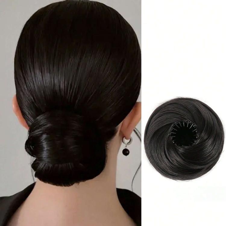 Bird's Nest Hair Bun Claw Clip Extension Messy Bun Hair Piece for Women Adjustable Synthetic Chignon Hairpiece with Large Claw Clip(2)