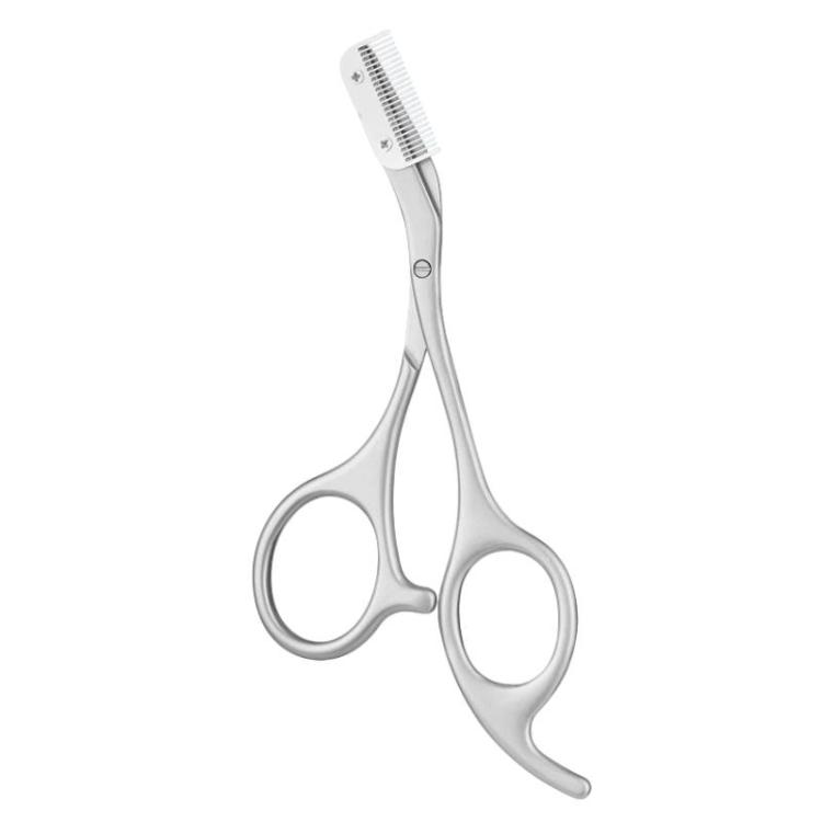 Stainless Steel Non-pinching Detachable Eyebrow Scissors, Color: Gray(Self-sealing Bag)