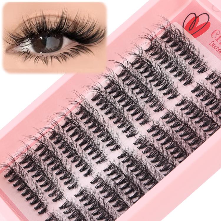 216 Dense Clusters DIY Segmented Eyelash Extensions Naturally Curled Single Cluster False Eyelashes, Specification: DIY-SET-595（30D）