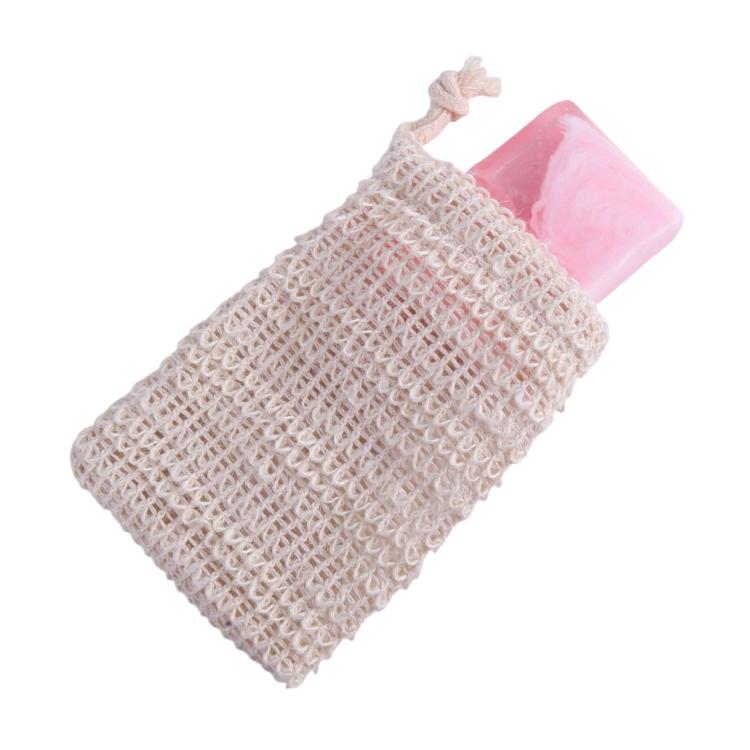 Soap Storage Bag Bath Soap Foaming Net(Cotton Linen Knotted)