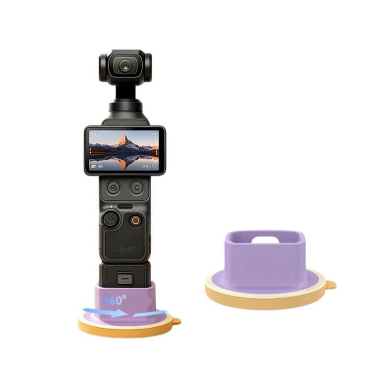 For DJI Osmo Pocket 4/3 Camera 360-degree Swivel Desktop Base Adhesive Stand Non-Slip Fixed Mount(Purple) — купить у Sunsky-online WW