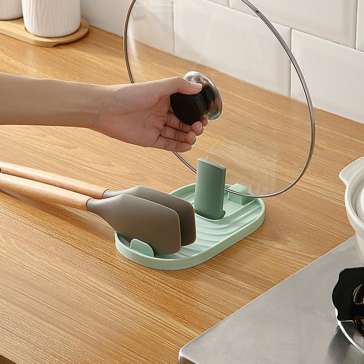 

LsCook Folding Pot Lid Holder Kitchen Stove Top Storage Rack(Green OPP)