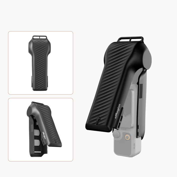 For DJI Osmo Pocket 4 aMagisn One-Piece Flip Protective Case Impact-Resistant ABS Hard Cover with Built-in Magnetic Filter Storage(Black)