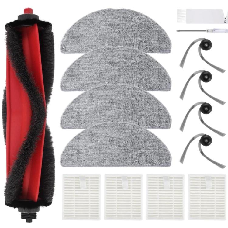 

For Roborock Q7 M5 Robot Vacuum Cleaner Replacement Parts, Spec: 1 Roller Brush + 4 Mops + 4 Filters + 4 Edge Brushes