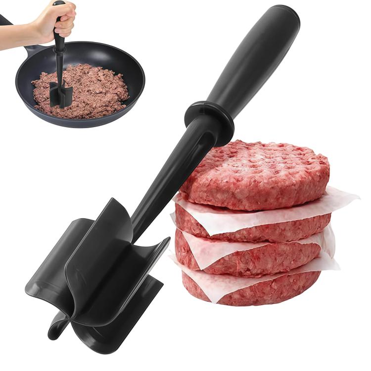 

LsCook Plastic Handheld Meat Mincer Cooking Spatula(Black)