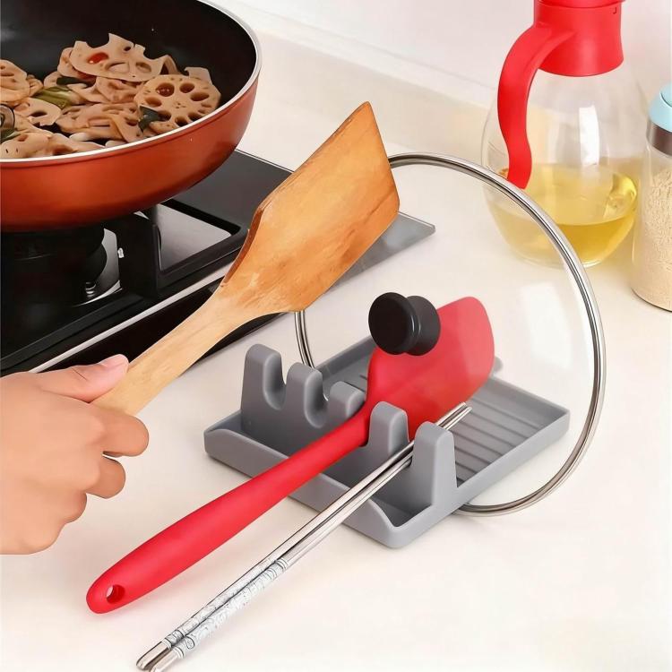 

LsCook Kitchen Spatula Holder Storage Rack Multifunctional Utensil Organizer Drainer(Gray)