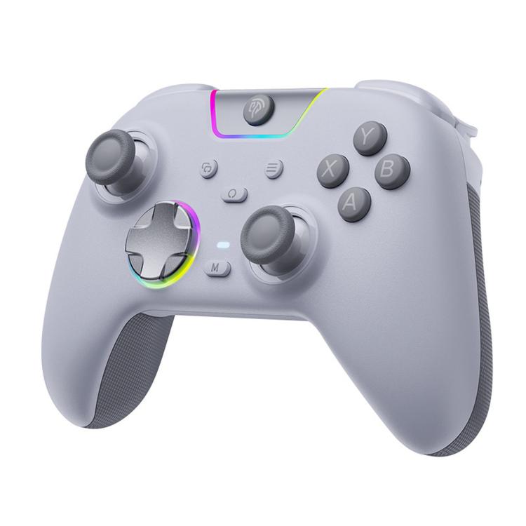 

EasySMX X05Pro Wireless PC Gaming Controller Tri-Mode Hall Effect Gamepad with Dual-Stage Triggers & Silent Buttons for PC & Switch Grey White