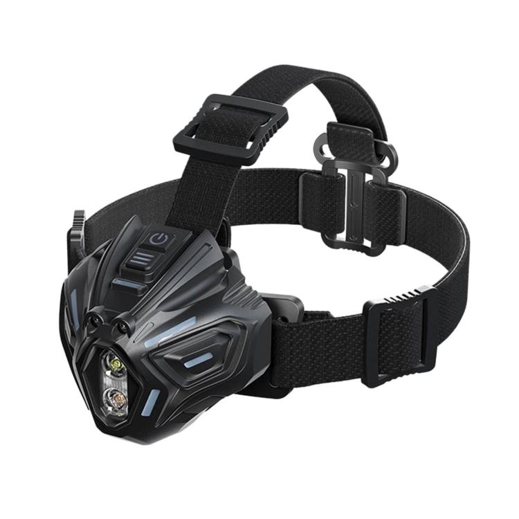 

T204 Outdoor Dual-Beam LED Sensor Headlamp With Colorful Ambient Light, Bright Head Light For Night Fishing & Running(Black)
