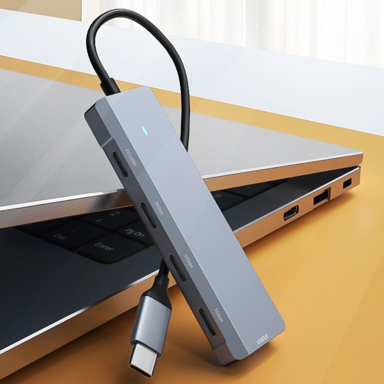 Type-C x 3+USB 3.0+PD 100W 5 In 1 Hub Type-C PD Charging Dock