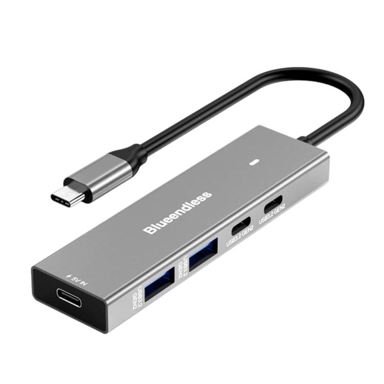 Blueendless 5 In 1 10Gbps High-Speed ??Computer/Mobile Phone Converter/Extension Splitter, Interface: USB 3.2 x 2+Type-c 3.2 x 2