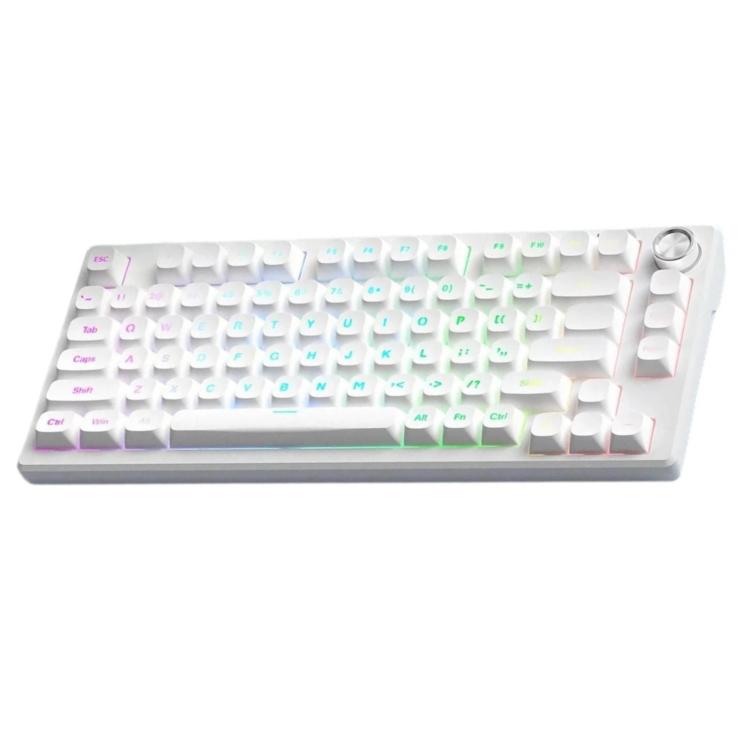 

FURYCUBE 75-Key Illuminated Mechanical Keyboard With Silent Touch, Color: White Spherical Cap Wired