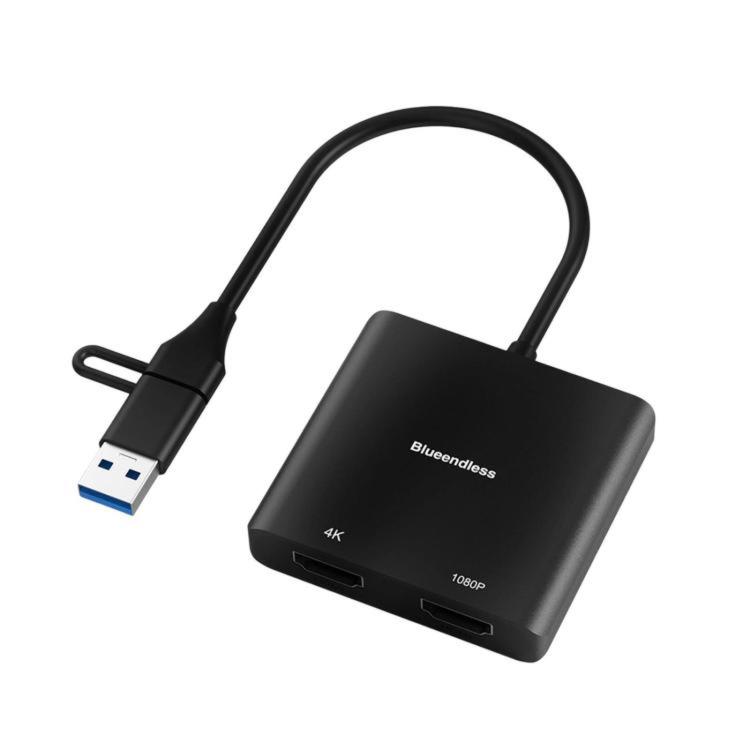 

Blueendless Type-C Docking Station Dual HDMI Converter 4K High-Definition M1/2 Display Expansion(HU401)
