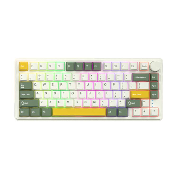 

FURYCUBE 80-Key RGB Mechanical Office Gaming Keyboard, Color: White Green Yellow Wired