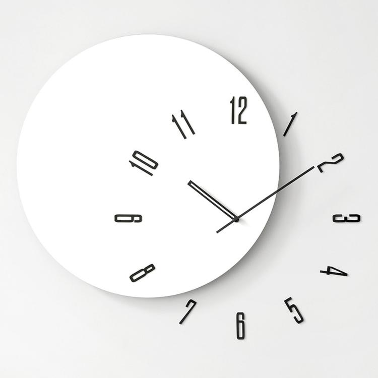 

wozoom Living Room Modern Minimalist Wood Silent Decorative Clock(White+Black Hands)